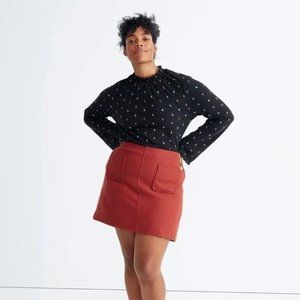 Madewell Womens Size 12 Pocket Front Wool Mini Skirt orange